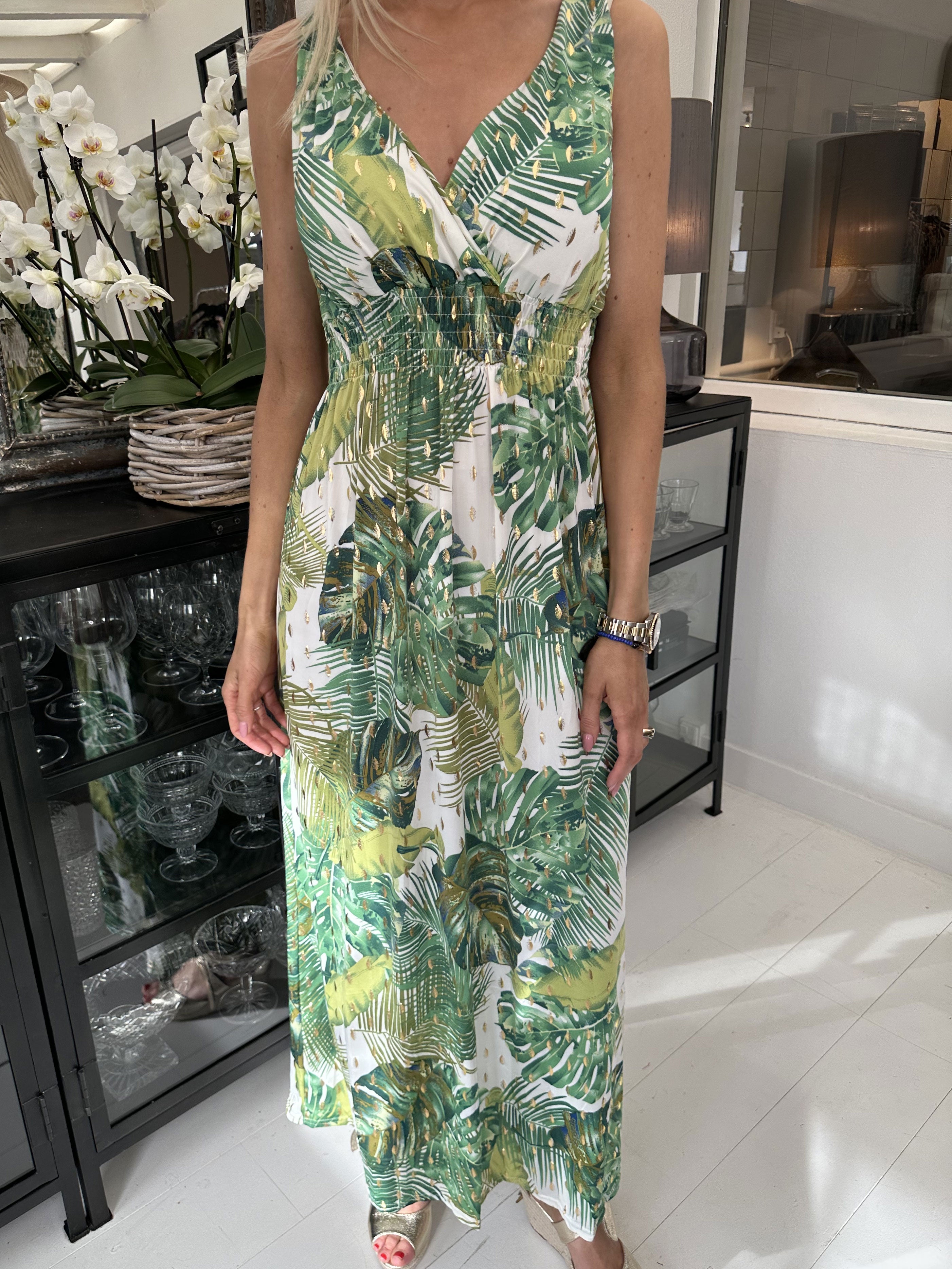 Kenza Leaf - Stropkjole i elastisk stof